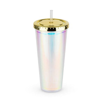 Blush Kitchen Iridescent Blush Sparkly Double Wall Drink Tumblers-Enjoy your drink, help rescued animals!  yay!